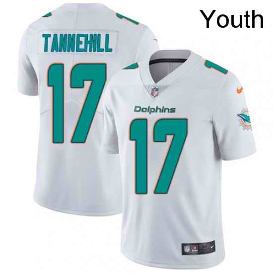 Youth Nike Miami Dolphins 17 Ryan Tannehill White Vapor Untouchable Limited Player NFL Jersey